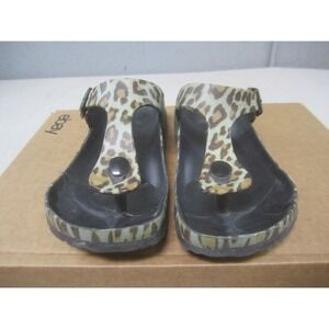 Hey Girl Sandals Womens 38 Leopard Print Thong‎ Slides Corky's US 7-7.5